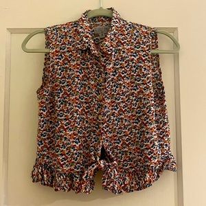 Vintage! Button up floral crop top 🌼🪻🌸